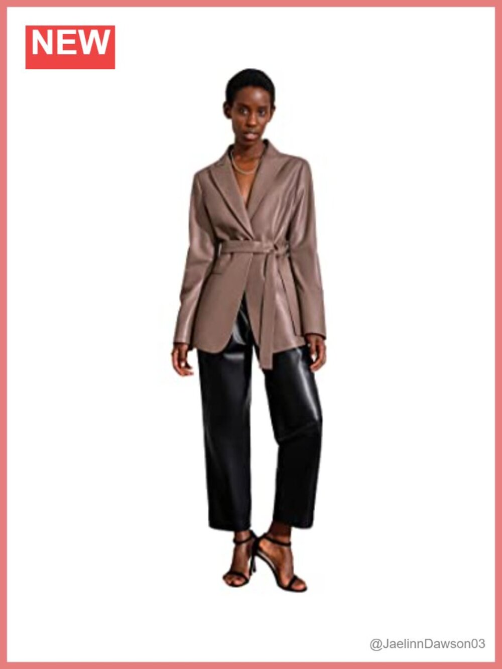Genuine Lambskin Leather Blazer Jacket Loose Fit Notch Collar
